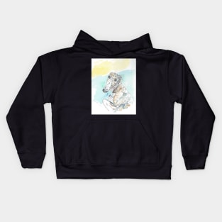 Lurcher portrait Kids Hoodie